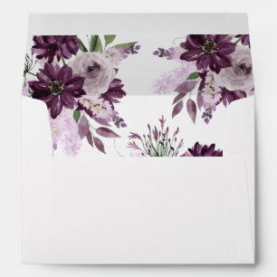 Purple & Lavender Floral Envelope