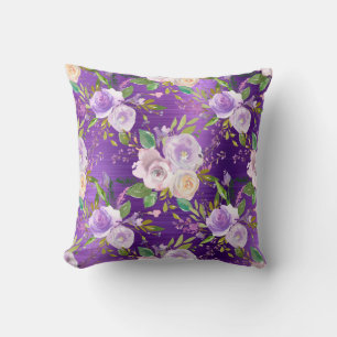 *~* PURPLE LAVENDER Floral Flowers Pattern  Cushion