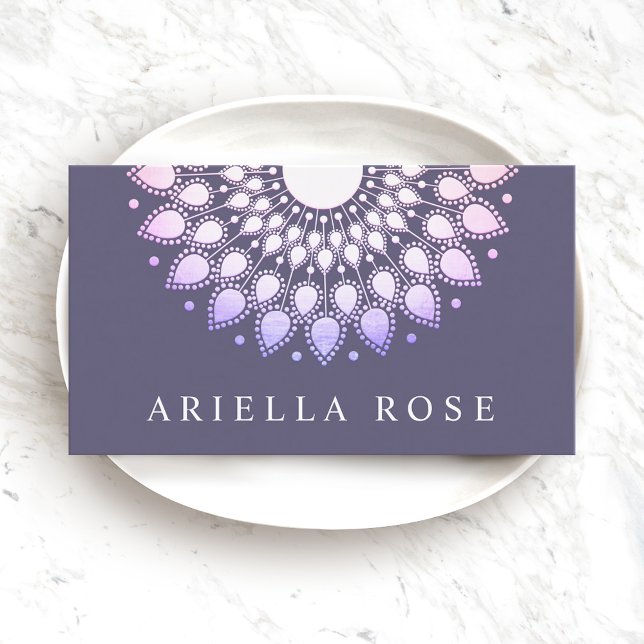 Purple Lavender Floral Lotus Business Card (Creator Uploaded)