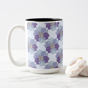Purple & Lavender Floral Modern Elegance Two-Tone Coffee Mug