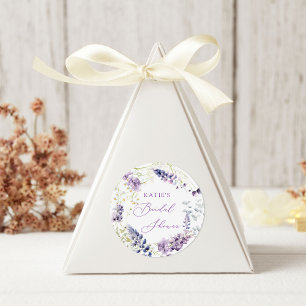 Purple + Lavender Floral Round Sticker