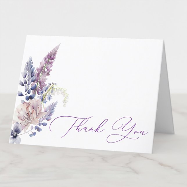 Purple + Lavender Floral Thank You Card (Creator Uploaded)