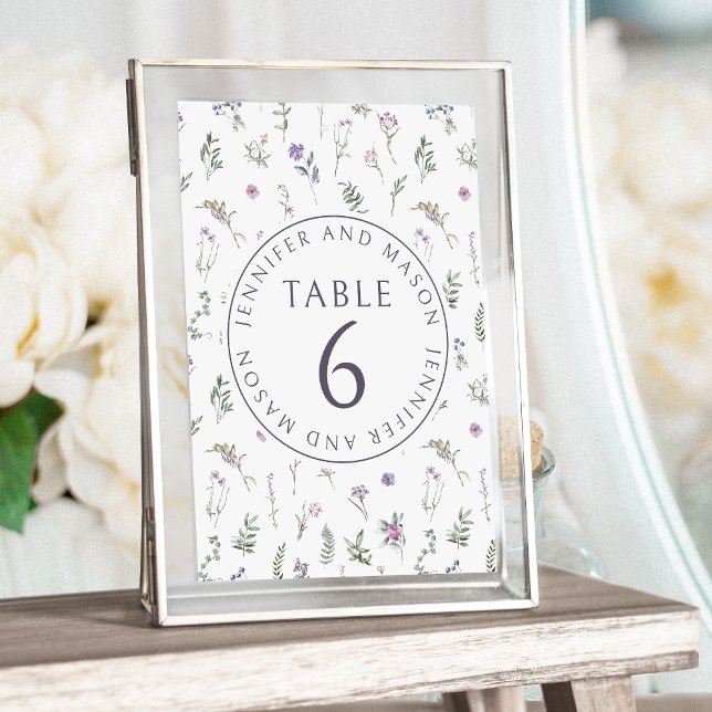 Purple lavender floral wedding table numbers (Creator Uploaded)