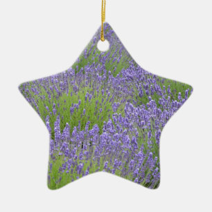Purple lavender flower garden ceramic ornament