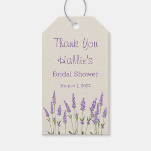 Purple lavender flowers Bridal Shower Gift Tags