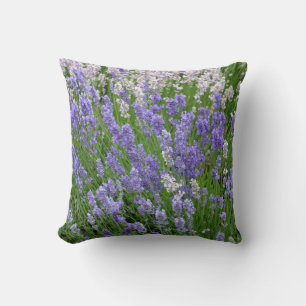 Purple lavender flowers cushion