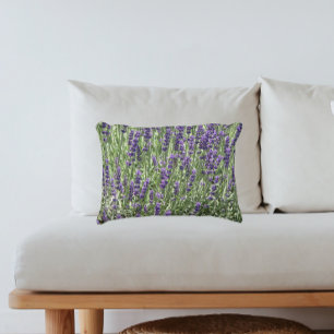 Purple Lavender Flowers Floral Decorative Cushion