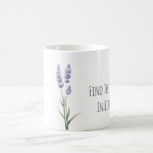 Purple Lavender Flowers Joy Coffee Mug