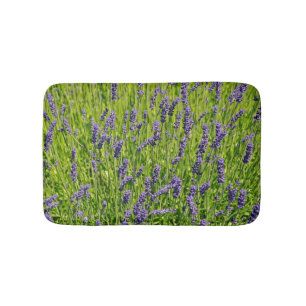 Purple lavender flowers meadow bath mat