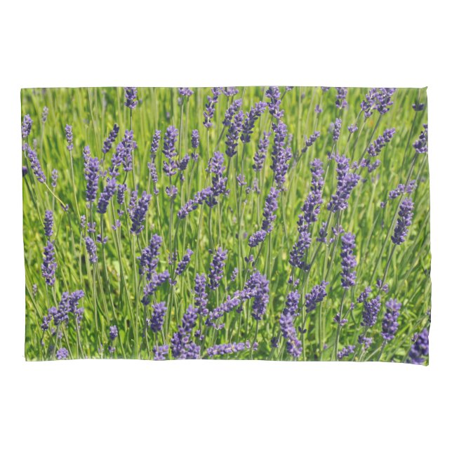 Purple lavender flowers meadow pillowcase (Front)