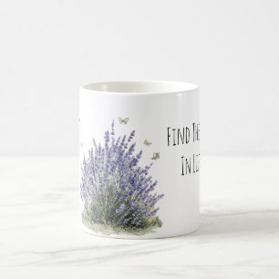 Purple Lavender Flowers Mint Butterflies Joy Coffee Mug
