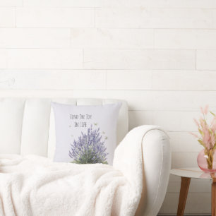 Purple Lavender Flowers Mint Butterflies Joy Cushion