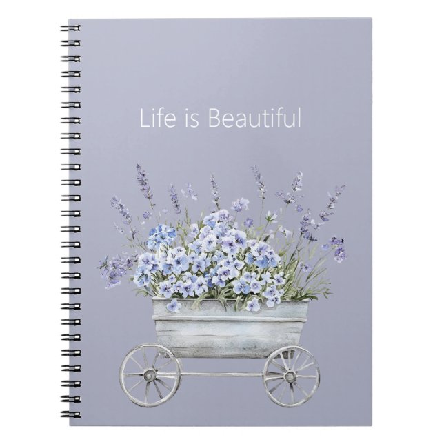 Purple Lavender Flowers   Notebook (Front)