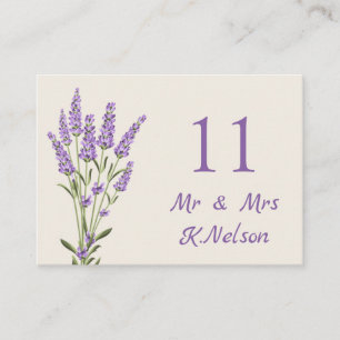 Purple lavender flowers place card