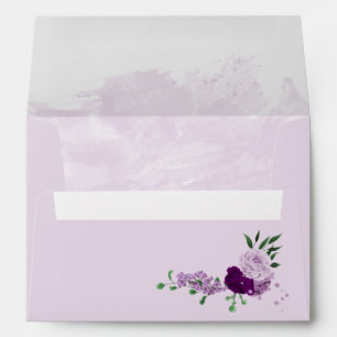 purple lavender flowers romantic lilac wedding envelope