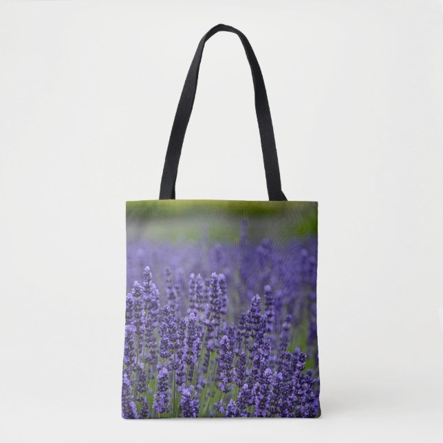 Purple lavender flowers tote bag (Front)