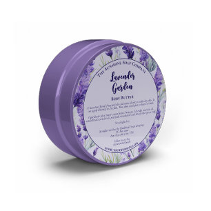 Purple Lavender Garden Cosmetics Jar Label