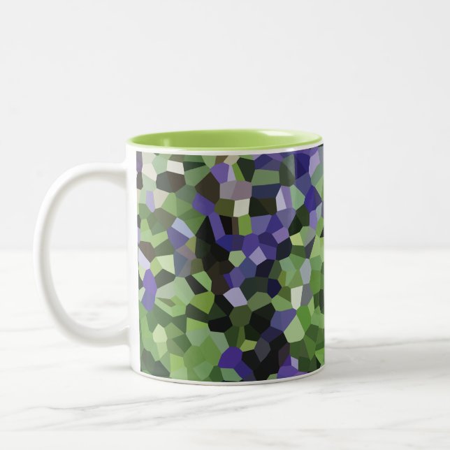 Purple Lavender Garden Two-Tone Coffee Mug (Left)