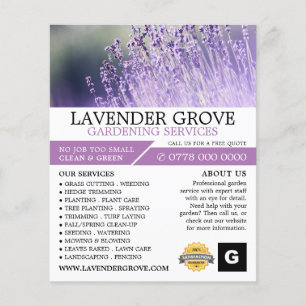 Purple Lavender, Gardening Service, Horticulturist Flyer