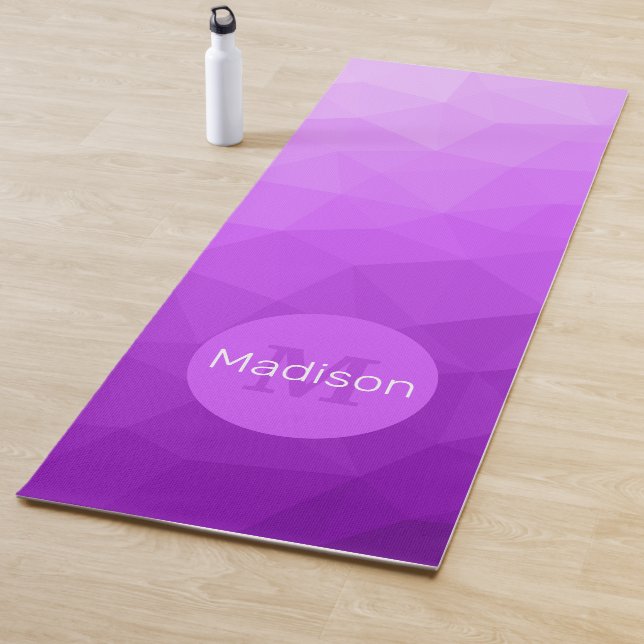 Purple lavender geometric mesh pattern Monogram Yoga Mat (In Situ)