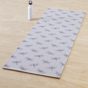 Purple Lavender Glitter Dragonflies Yoga Mat