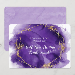 Purple Lavender Gold Will You Be My Bridesmaid Inv Invitation