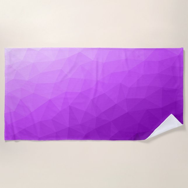Purple lavender gradient geometric mesh pattern beach towel (Front)