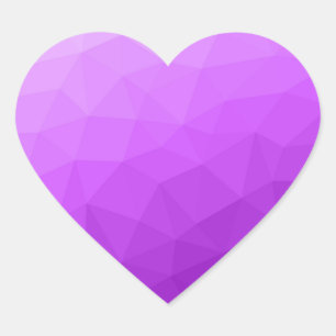Purple lavender gradient geometric mesh pattern heart sticker
