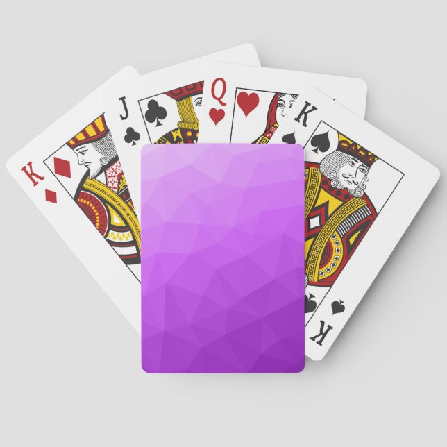 Purple lavender gradient geometric mesh pattern playing cards (Back)