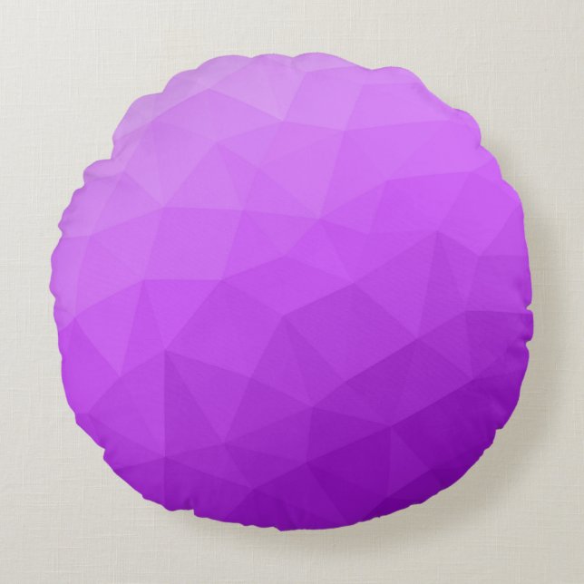 Purple lavender gradient geometric mesh pattern round cushion (Front)