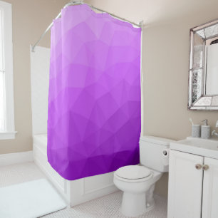 Purple lavender gradient geometric mesh pattern shower curtain