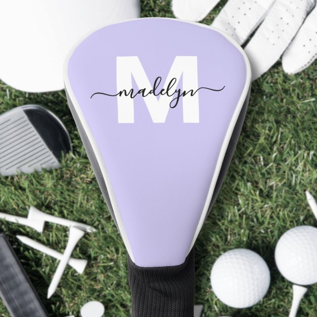 Purple Lavender Initial Name Monogram Golf Head Cover (Purple Lavender Initial Name Monogram Golf Head Cover )