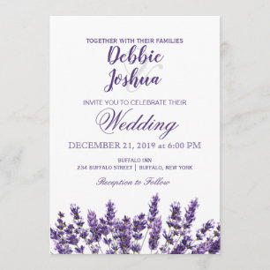 Purple Lavender Lilac Flower Wedding Invitation