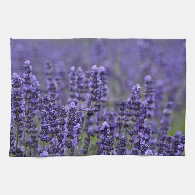 Purple lavender meadow tea towel (Horizontal)