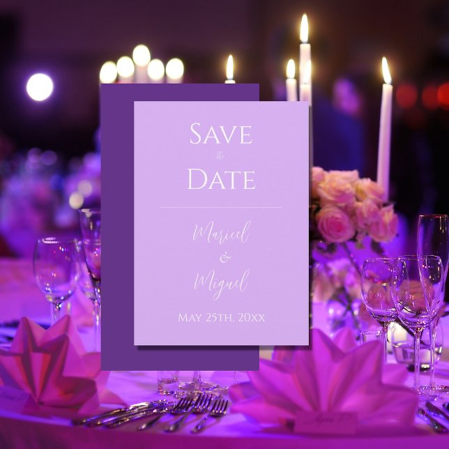 Purple Lavender Modern Elegant Simple Save The Date (Creator Uploaded)