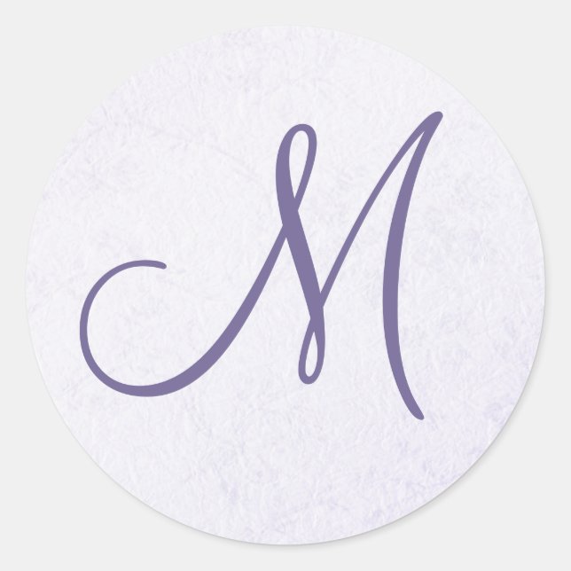 Purple Lavender Monogram Sticker (Front)
