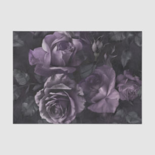 Purple Lavender Moody Roses Floral Goth Tissue Paper
