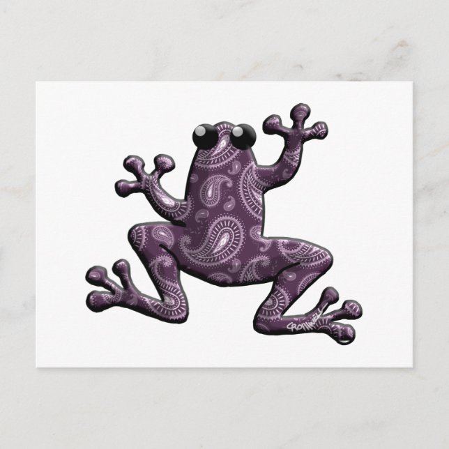 Purple Lavender Paisley Frog Postcard (Front)