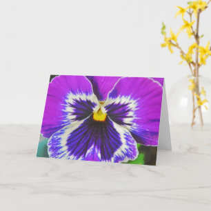 Purple Lavender Pansy Flower Art Note Card
