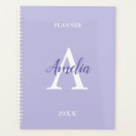 Purple Lavender Personalised Monogram Planner<br><div class="desc">Purple Lavender Personalised Monogram Planner, a pretty planner featuring trendy shades of purple lavender / pastel parma violet. The wording on the front cover is easy to personalise (monogram initial, name script, year and heading) using the online personalisation tool before ordering. Once you have personalised the wording, if you find...</div>