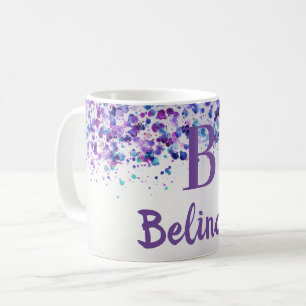 Purple Lavender personalized Name Monogram Coffee Mug