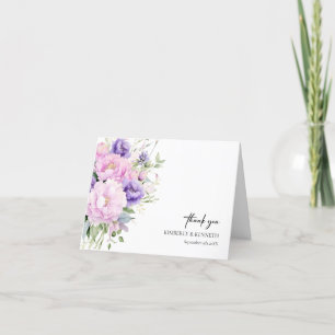 Purple Lavender Pink Floral Thank You Wedding
