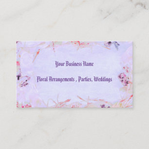 Purple lavender pink mod floral print  business card
