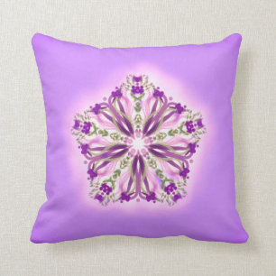 *~* Purple Lavender & Pink Star Ribbon Mandala Cushion