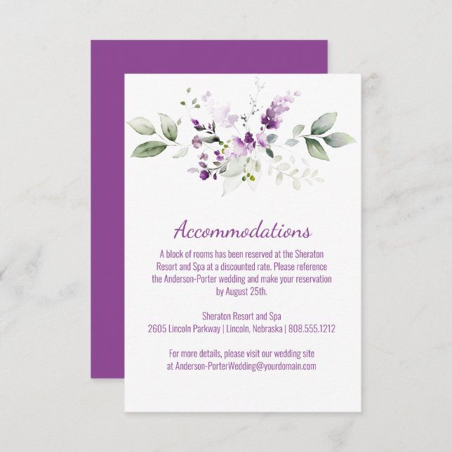 Purple Lavender Plant & Purple Enclosure Card (Front/Back)