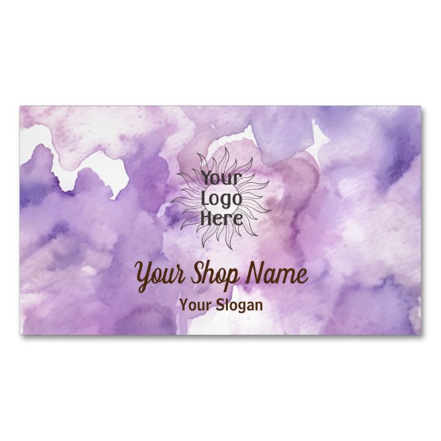 Purple Lavender Professional Business Card Magnet (Front)