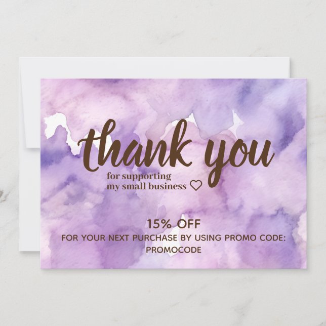 Purple Lavender Professional Thank You Card (Front)
