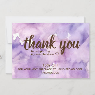 Purple Lavender Professional Thank You Card