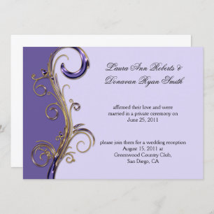 Purple Lavender Purple & Gold Ornate Swirl Invitation