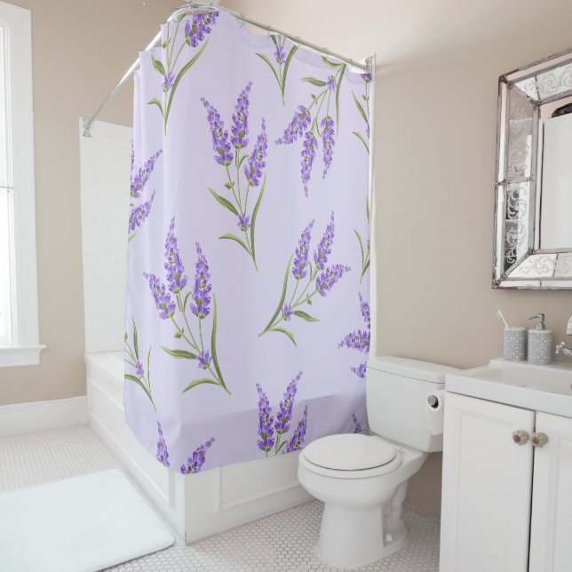 Purple Lavender  Shower Curtain (In Situ)